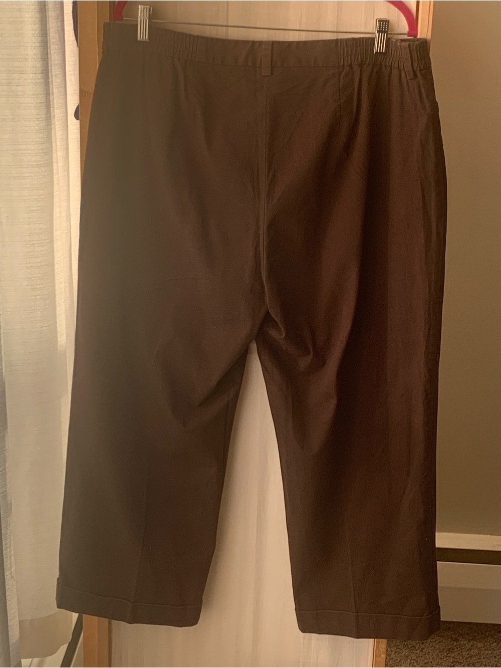 Jones New York Chocolate Brown Cotton Pants with Cuffs Size 16 - Picture 4 of 7